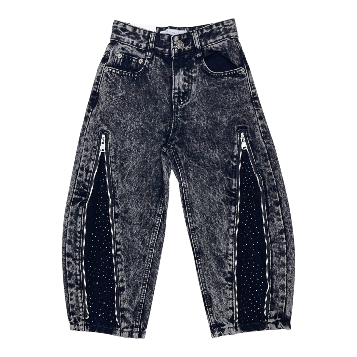 Jeans black zip